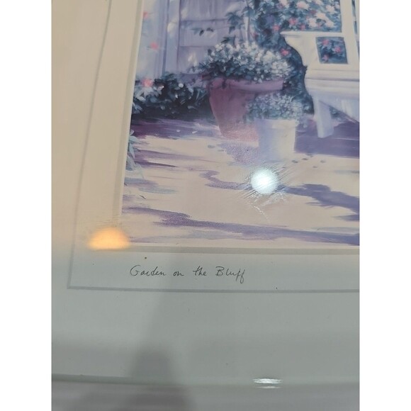 Framed Carol Saxe, Garden on the Bluff 11" x 10" Signed - Picture 3 of 5